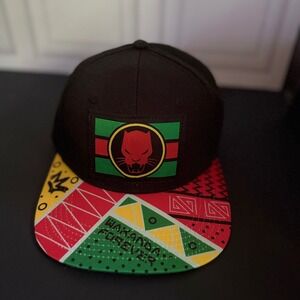 Bioworld Marvel Black Panther Wakanda Forever Snapback Hat Black Multi OSFM